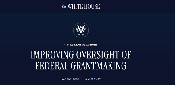White House - Improving Oversight of Federal Grantmaking